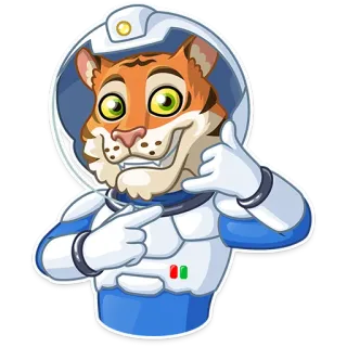 🤙 tigre, astronauta, animale, spazio, cartone animato, carino, divertente telegram sticker