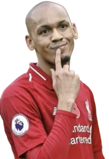 🥰 サッカー, フットボール, リバプール, 選手, 指, 考え中 telegram sticker