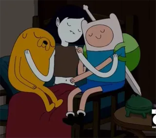 😭 Finn the Human, Jake the Dog, Marceline the Vampire Queen Adventure Time whatsapp sticker