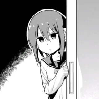 😶 Anime, Mangá, Garota, Uniforme escolar, Fofa, Espiando telegram sticker