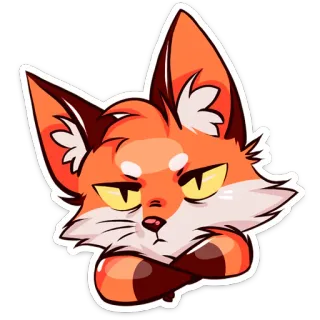 😤 лиса, животное, мультик, эмодзи, стикер whatsapp sticker