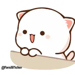 😘 แมว, สติกเกอร์, การ์ตูน, น่ารัก, มีความสุข, คาวาอิ telegram sticker