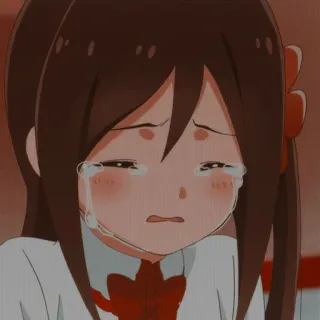😢 anime, crying, sad, emotional, tears, girl telegram sticker