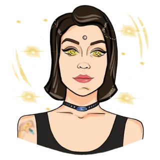 ✨ woman, portrait, female, person, girl, illustration, digital art telegram sticker