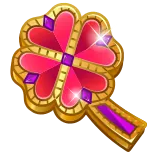 ๐ Cookie Run magic, wand, flower, heart, pink, gold, sparkle, item, fantasy, game whatsapp sticker