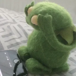 🙀 科米蛙, 木偶, 布偶, 青蛙, 绿色, 玩具 telegram sticker