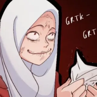 😄 GRTK-GRT 卡通, 角色, 女性, 绘画, 表情 telegram sticker