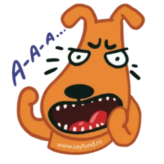 😱 А-а-а... cachorro, desenho animado, raiva, frustração, animal telegram sticker