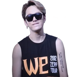 😐 WE singer, music, asian, person, sunglasses telegram sticker