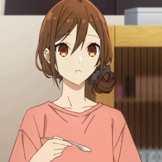 🍁 Hori Kyouko Horimiya 애니메이션, 소녀, 먹는, 숟가락, 인물 telegram sticker