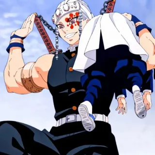 🎶 Uzui Tengen Demon Slayer anime, demon slayer, uzui tengen, swords, fighting, blood, action telegram sticker