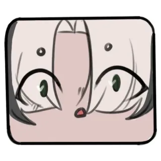 ⚪️ Anime, Kreskówka, Twarz, Oczy, Zszokowany, Zaskoczony telegram sticker