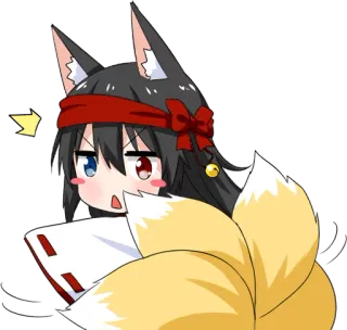 😲 Anime, Manga, Lindo, Kawaii, Dibujo animado, Zorro, Chica telegram sticker