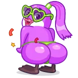 🍑 ptak, kreskówka, okulary przeciwsłoneczne, bikini telegram sticker