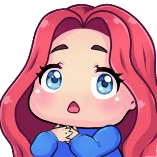 🤭 Мультфильм, Чиби, Милый, Каваий, Девочка, Аниме, Розовые волосы telegram sticker