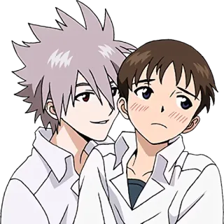 😈 Neon Genesis Evangelion anime, characters, fan art, cartoon telegram sticker