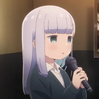 🎤 Anime, Mädchen, Mikrofon, Singen, Süß, Cartoon telegram sticker