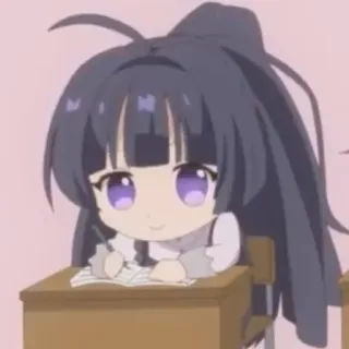 ✍ Anime, Chibi, Écriture, Mignon, École, Bureau whatsapp sticker