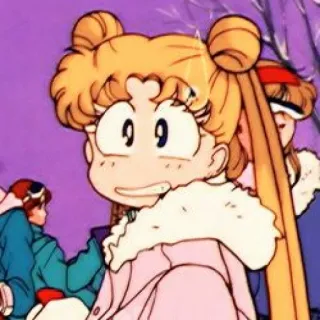 🌙 Sailor Moon Anime, Cartoon, Personage, Sailor Moon, Sneeuw, Winter telegram sticker