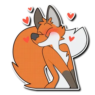 🥰 raposa, amor, corações, fofo, animal, desenho animado telegram sticker