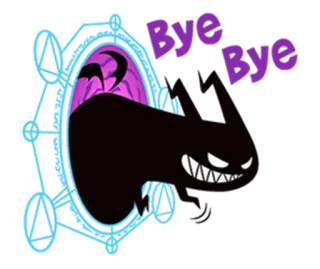 😎 Bye Bye portale, mostro, denti, ombra, magia telegram sticker