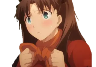 😳 Rin Tohsaka Fate/stay night anime, cartoon, girl, cute, rin tohsaka, fate/stay night telegram sticker