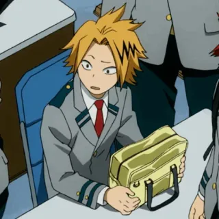 ⚡️ Denki Kaminari My Hero Academia Anime, My Hero Academia, Denki Kaminari, Personaje, Uniforme escolar whatsapp sticker