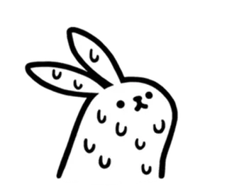 🐇 lapin, animal, mignon, autocollant, dessin animé, blob, gribouillis telegram sticker