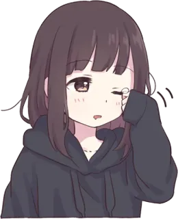 🥱 Gadis anime, Kartun, Hoodie, Imut, Mengantuk, Kawaii telegram sticker