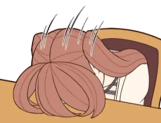 💩 Аниме, Голова на столе, В стрессе, Уставший, Измотанный, Разочарованный telegram sticker