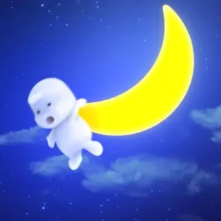 👶 การ์ตูน, พระจันทร์, กลางคืน, เด็กทารก, ท้องฟ้า, ดวงดาว telegram sticker