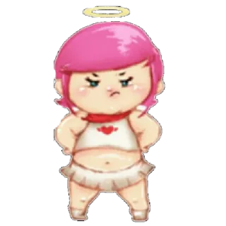 😠 ange, mignon, en colère, chibi, dessin animé telegram sticker