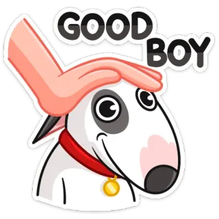 ☺️ GOOD BOY chien, animal de compagnie, bon toutou, animal, mignon, autocollant whatsapp sticker