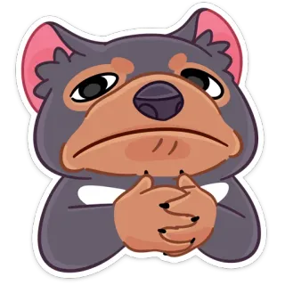 👍 Cartoon, Tier, Tasmanischer Teufel, Süß, Sticker, Besorgt whatsapp sticker