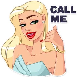 😀 CALL ME звонок, девушка, красота, блондинка telegram sticker