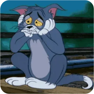 😴 Tom Cat Tom and Jerry tom cat, sad, cartoon, emotional, depressed, tom and jerry whatsapp sticker