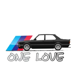 🚗 ONE LOVE samochód, bmw, klasyczny, miłość, auto telegram sticker