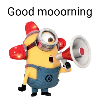 😜 Minion minion, megaphone, firefighter, despicable me, cartoon telegram sticker