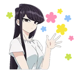๐ Komi Shouko Komi Can't Communicate Anime, Komi Sulit Berkomunikasi, Komi Shouko, imut, kartun whatsapp sticker