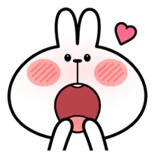 😍 konijn, schattig, cartoon, dier, sticker, liefde, kawaii telegram sticker