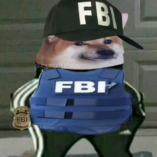 👮‍♂ FBI doge, FBI, 모자, 방탄 조끼, 배지 telegram sticker