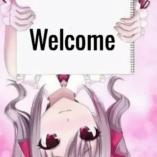 👋 Welcome anime, girl, welcome, greeting, sign telegram sticker