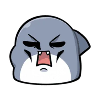 😔 상어, 화난, 만화, 표정, 동물 telegram sticker