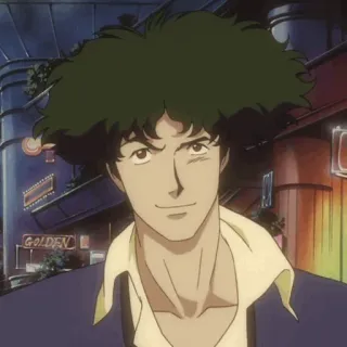 🚀 Spike Spiegel Cowboy Bebop 애니메이션, 카우보이 비밥, 스파이크 스피겔, 캐릭터, TV 프로그램, 애니, 우주, 현상금 사냥꾼 whatsapp sticker