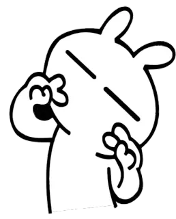 ✌️ dibujo animado, animal, conejo, gesto telegram sticker