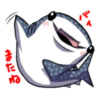 👋 tiburon, animal, lindo, dibujos animados, emoji telegram sticker
