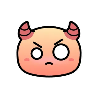 😡 Emoji, Diablo, Enojado, Lindo, Dibujos animados, Pegatina telegram sticker