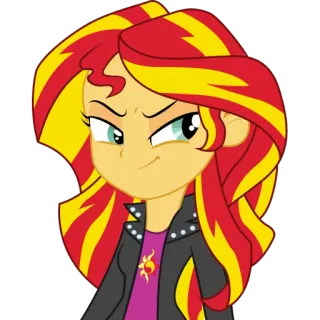 😎 Sunset Shimmer My Little Pony: Equestria Girls Sunset Shimmer, Equestria Girls, My Little Pony, kartun, animasi, karakter telegram sticker