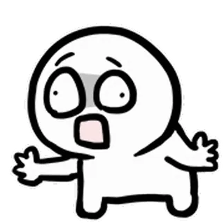 😃 Cartoon, Ausdruck, Schockiert, Verängstigt, Überrascht, Weiß, Einfach, Figur whatsapp sticker