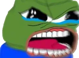 😡 Pepe the Frog pepe, frog, cry, sad, meme, feels bad man telegram sticker